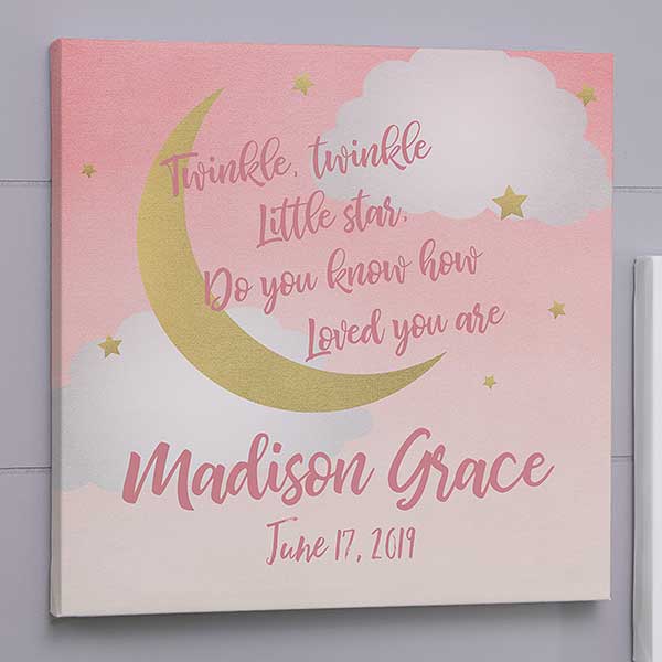 Beyond The Moon Personalized Baby Canvas Prints - 24363