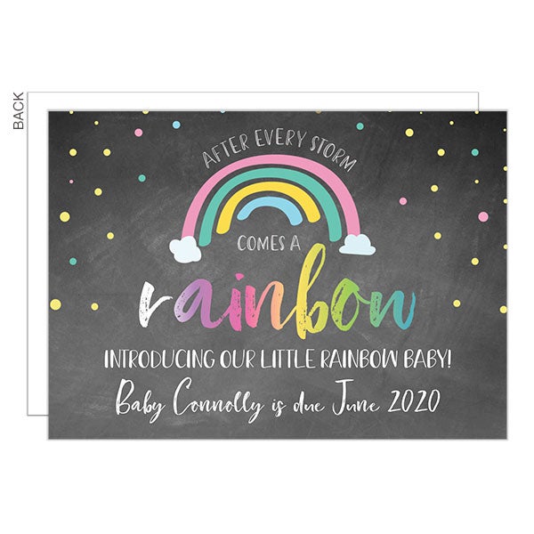 rainbow baby birth announcement