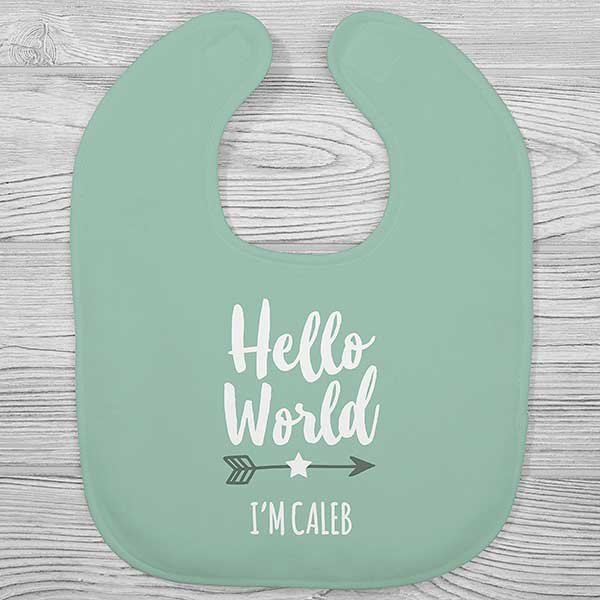 Personalized Baby Bibs - Hello World - 24385