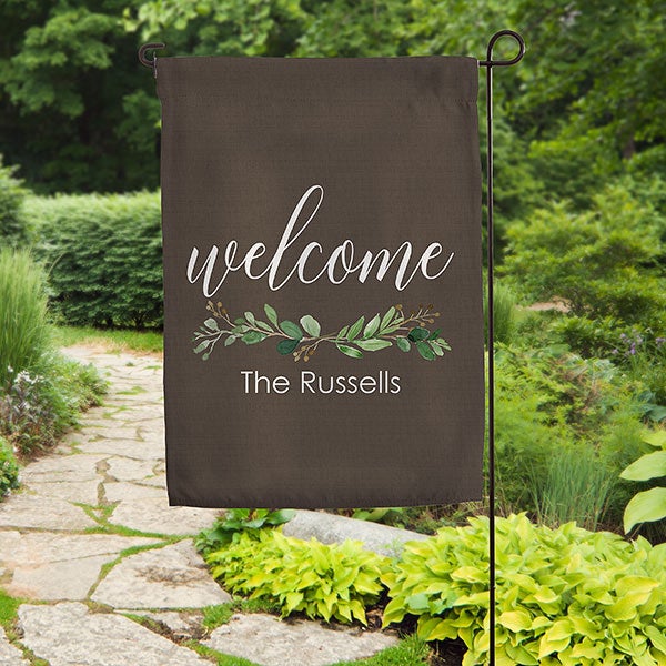 Greenery Welcome Personalized Garden Flag - 24444