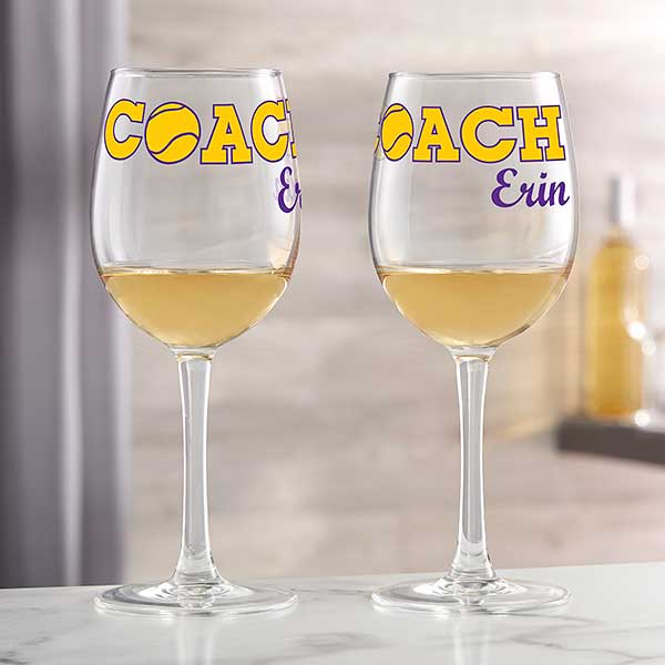 Personalized Coach Wine Glasses - 24469