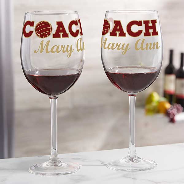 Personalized Coach Wine Glasses - 24469