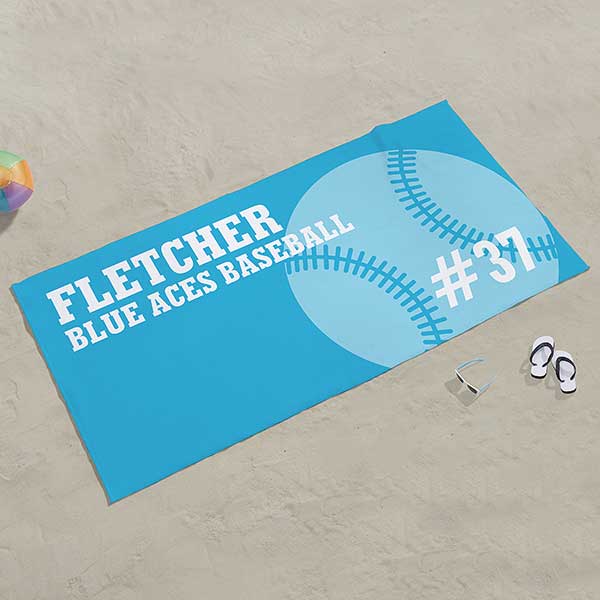 Baseball Personalized Beach Towel - 24475