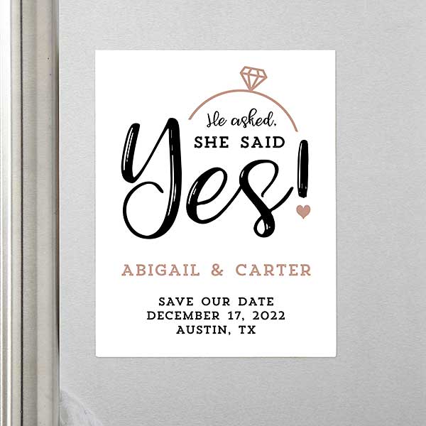 She Said Yes Save the Date Cards