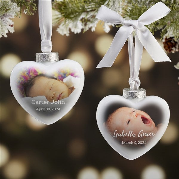 Baby Photo Personalized Deluxe Heart Ornament - 24501