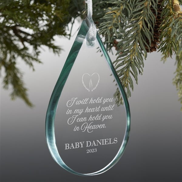 Baby Memorial Engraved Glass Infant Loss Christmas Ornament - 24504