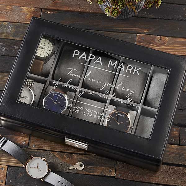 Personalized Leather Watch Box Gift for Dad, Grandpa - 24516