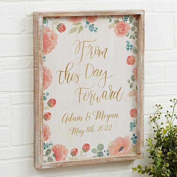 From This Day Personalized Wedding Barnwood Wall Art 14x18 Wedding