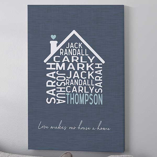 New Home Word Art Personalized Canvas Prints - 24533