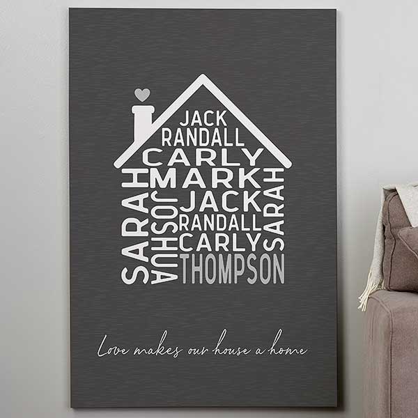 New Home Word Art Personalized Canvas Prints - 24533