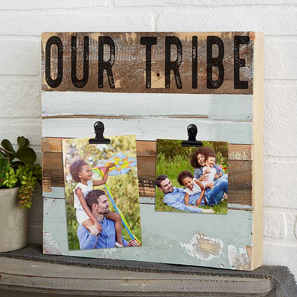Personalized Rustic Reclaimed Wood Photo Clip Frames - 24545