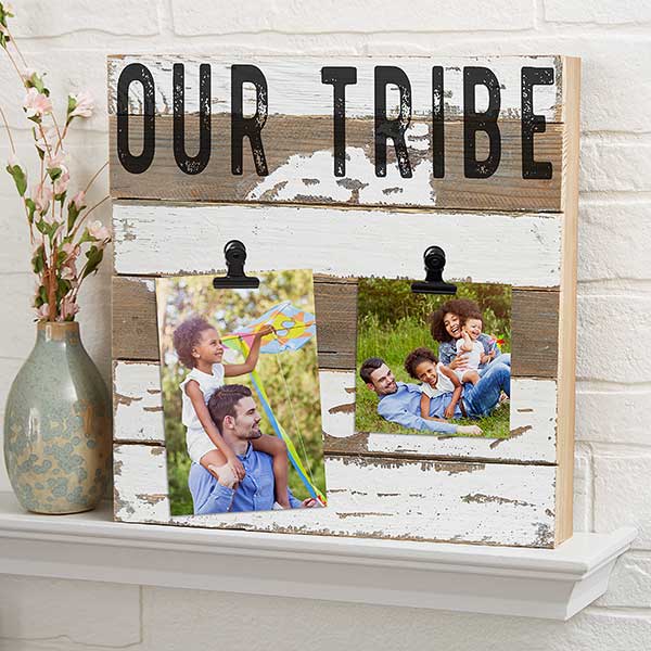 Personalized Rustic Reclaimed Wood Photo Clip Frames - 24545