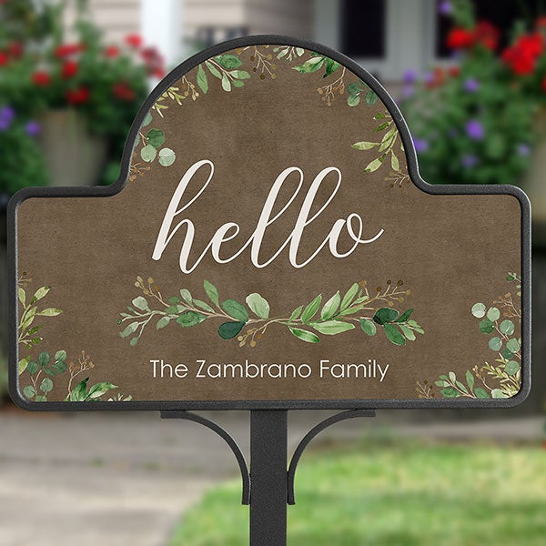 Greenery Welcome Personalized Magnetic Garden Sign - 24574