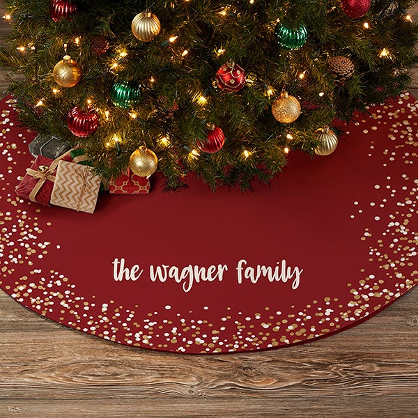 Sparkling Name Personalized Christmas Tree Skirt - 24576