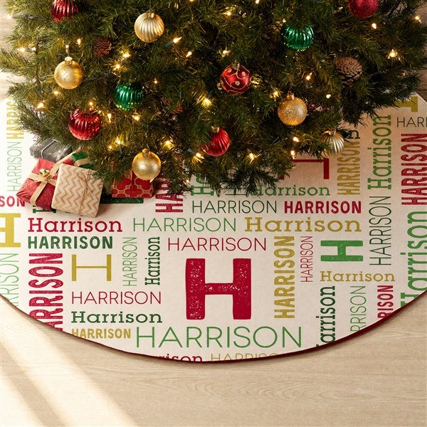 Repeating Name Personalized Christmas Tree Skirt - 24577