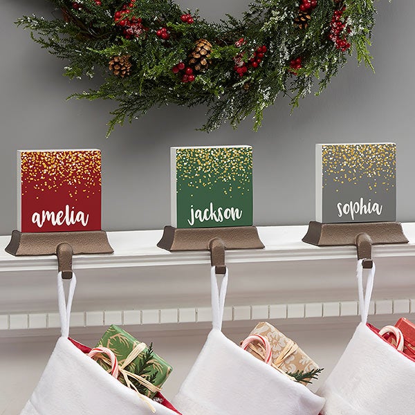 Sparkling Name Personalized Stocking Holders - 24579