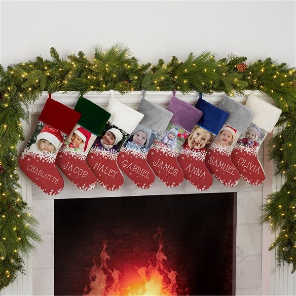 Snowflake Personalized Christmas Photo Stockings