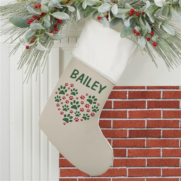 Paws On My Heart Personalized Dog Christmas Stockings - 24590