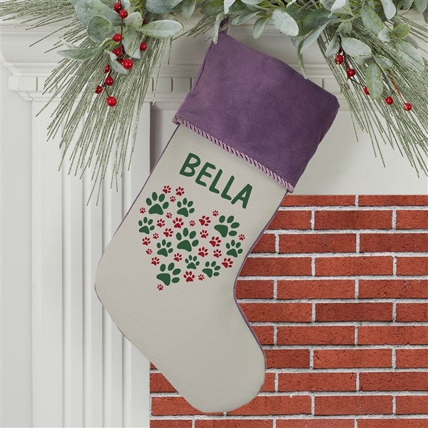 Paws On My Heart Personalized Dog Christmas Stockings - 24590