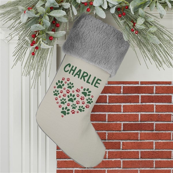 Paws On My Heart Personalized Dog Christmas Stockings - 24590