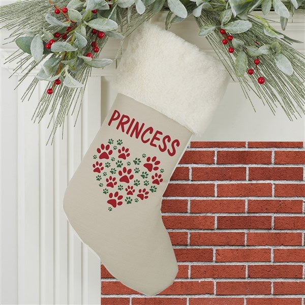 Paws On My Heart Personalized Dog Christmas Stockings - 24590