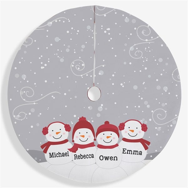 Snowman Family Character Personalized Christmas Tree Skirt - 24595