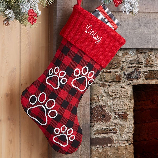 Personalized Christmas Stocking  18" Red Dog Xmas stocking 