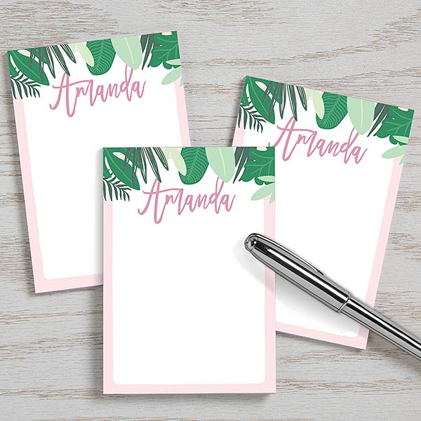 Palm Leaves Personalized Mini Notepads - Set of 3 - 24607