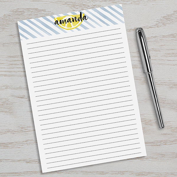 Striped Lemons Personalized Notepad - 24611