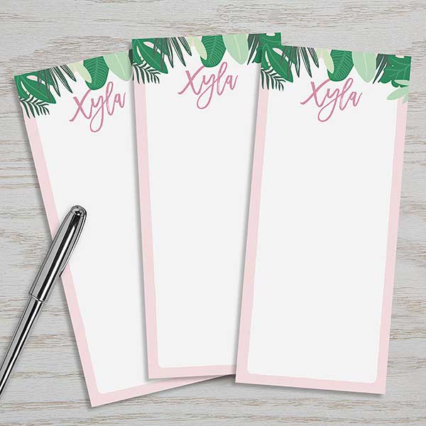 Palm Leaves Personalized Magnetic Notepads - Set of 3 - 24620