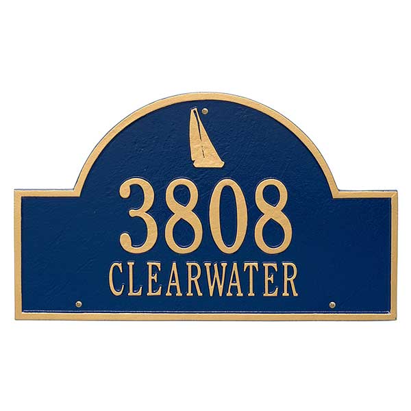 Sailboat Arch Personalized Aluminum Wall Plaque - 24665