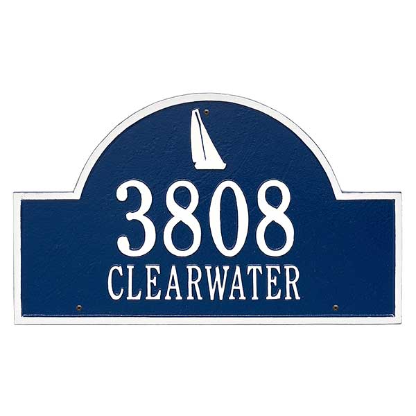 Sailboat Arch Personalized Aluminum Wall Plaque - 24665