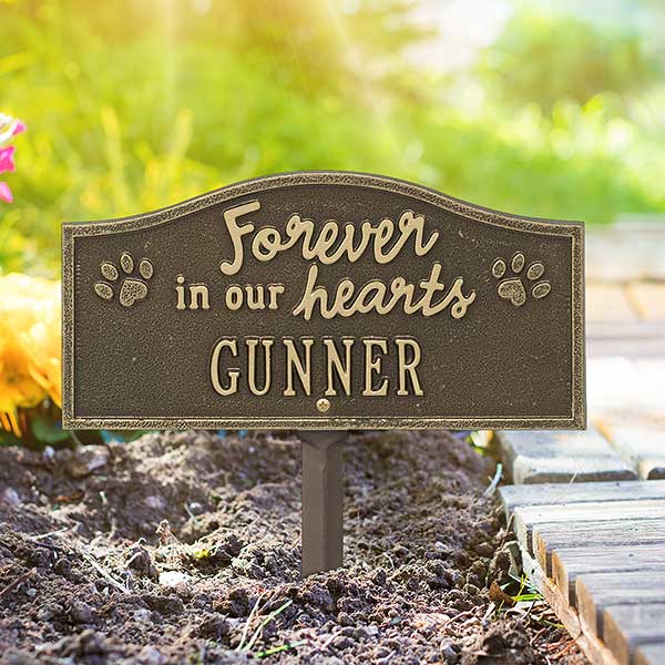 Personalized Dog Memorial Yard Sign - Forever in Our Hearts - 24671