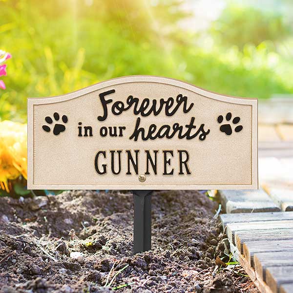 Personalized Dog Memorial Yard Sign - Forever in Our Hearts - 24671