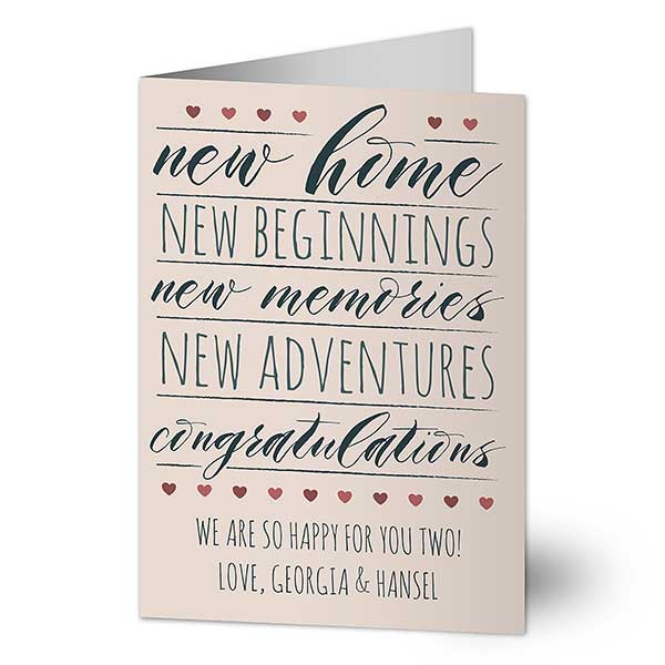 New Home, New Beginnings Personalized Greeting Card - 24673