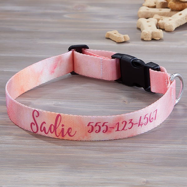 Watercolor Personalized Dog Collar - Large-X-Large