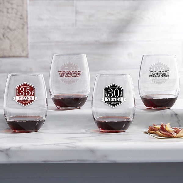 Personalized Retirement Wine Glasses - 24719