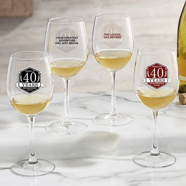 Personalized Retirement Wine Glasses - 24719