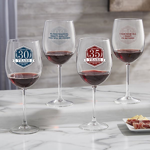 Personalized Retirement Wine Glasses - 24719