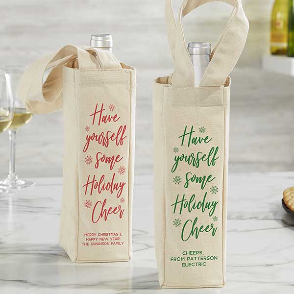 Personalized Wine Tote Bag - Have Yourself Some Holiday Cheer - 24733