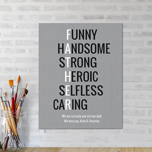 Father Acronym Personalized Canvas Tiles - 24741