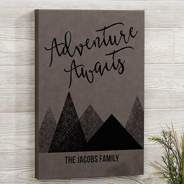 Adventure Awaits Personalized Leatherette Wall Decor - 24749