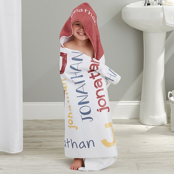 Boys Name Personalized Kids Hooded Bath Towel - 24754