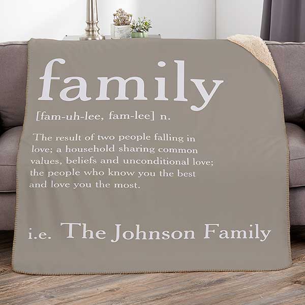 Family Definition Personalized 60x80 Sherpa Blanket For Her