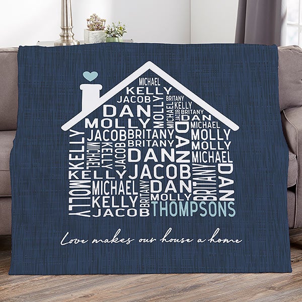 Personalized Family Blankets - Family Home - 24758