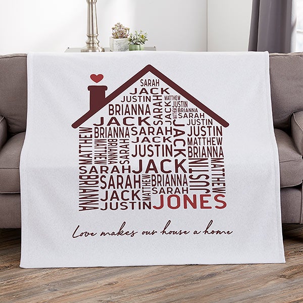 Personalized Family Blankets - Family Home - 24758