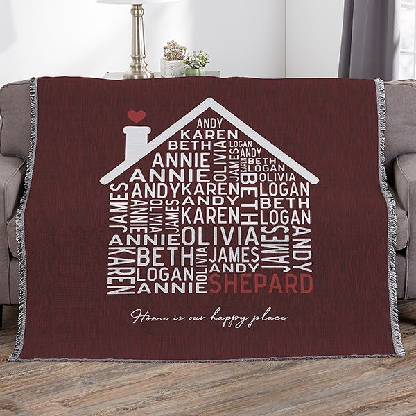 Personalized Family Blankets - Family Home - 24758