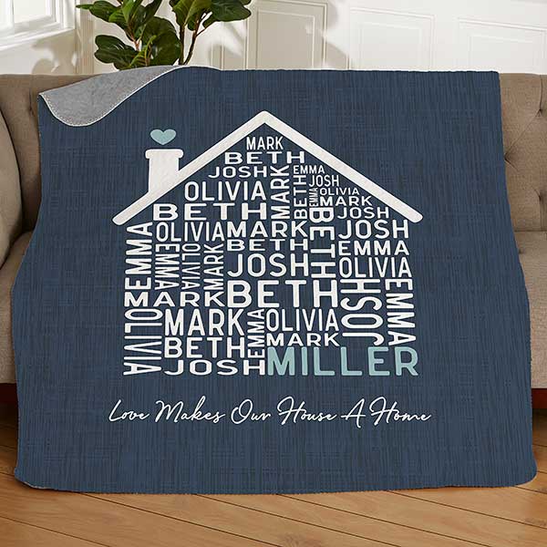 Family Home Personalized 50x60 Quilted Blanket