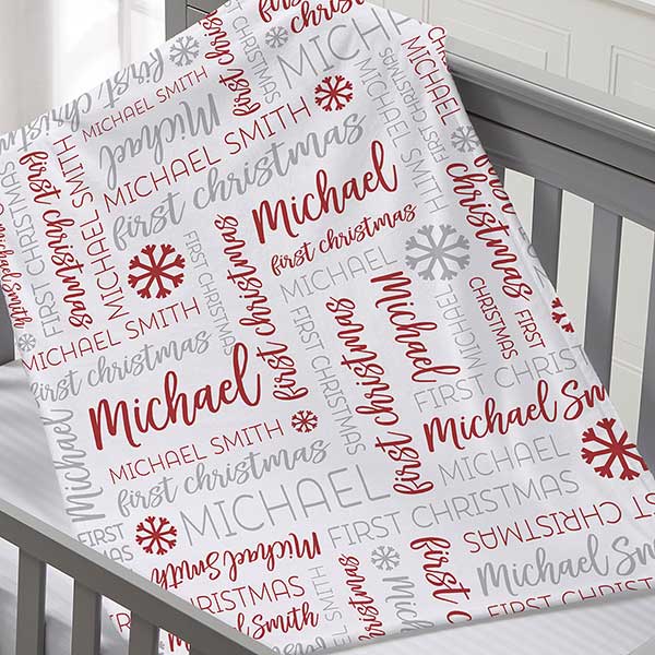 Personalized Baby's First Christmas Blankets - 24762