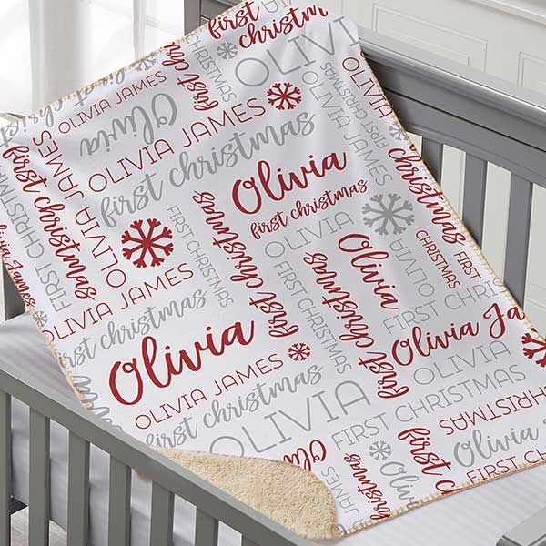 Personalized Baby's First Christmas Blankets - 24762